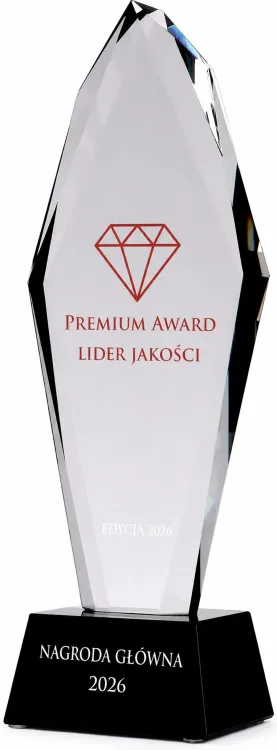 Nagroda kryształowa z grawerem z farbą dwa kolory C043